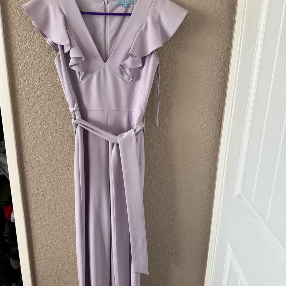 ANTONIO MELANI Lavender Ruffled Jumpsuit